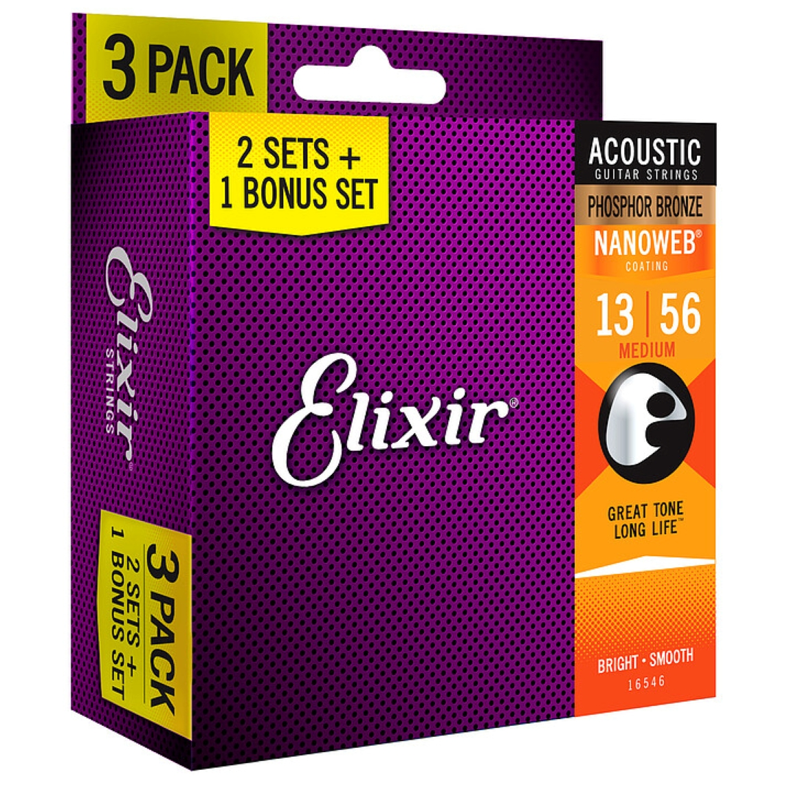 Elixir Nanoweb PH Bronze Medium | 013-056 3er Pack