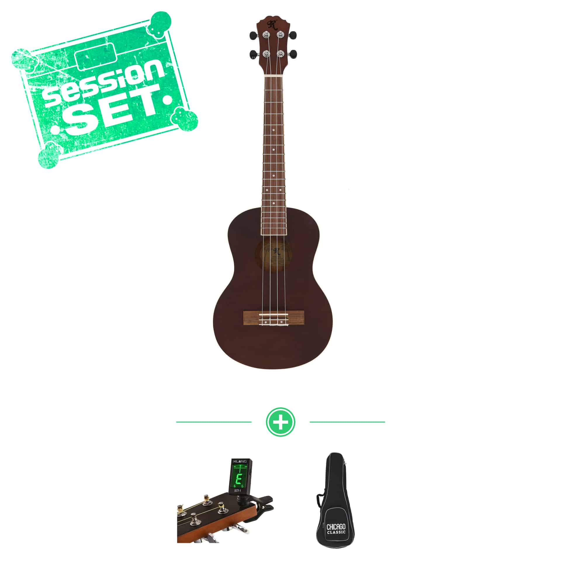 Redwood Candy Tenor Ukulele Fudge Brownie Set mit Ukulelentasche & Clip-Tuner