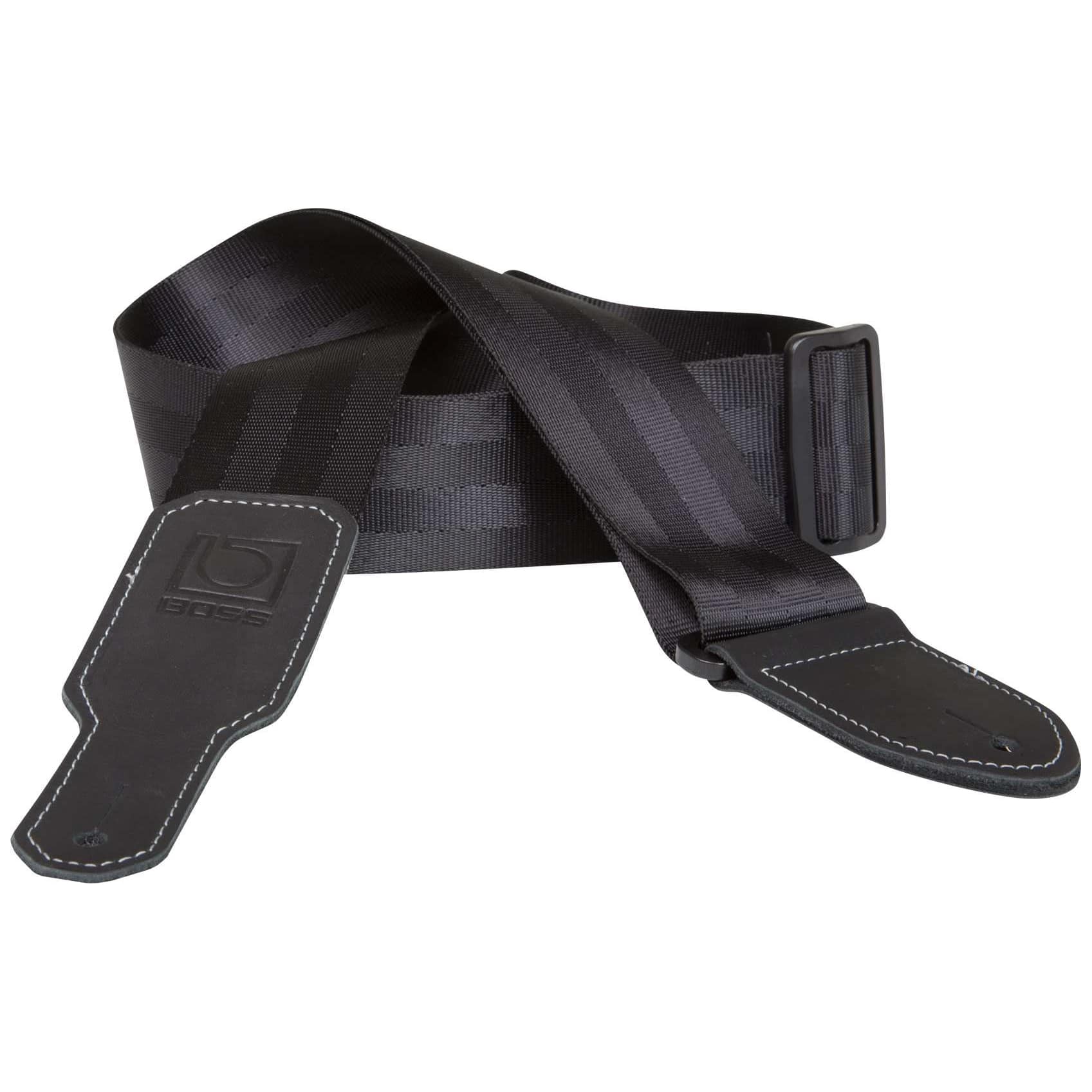 Image of Boss bsb 20 blk 2in guitar strap black seatbelt 10010746 0