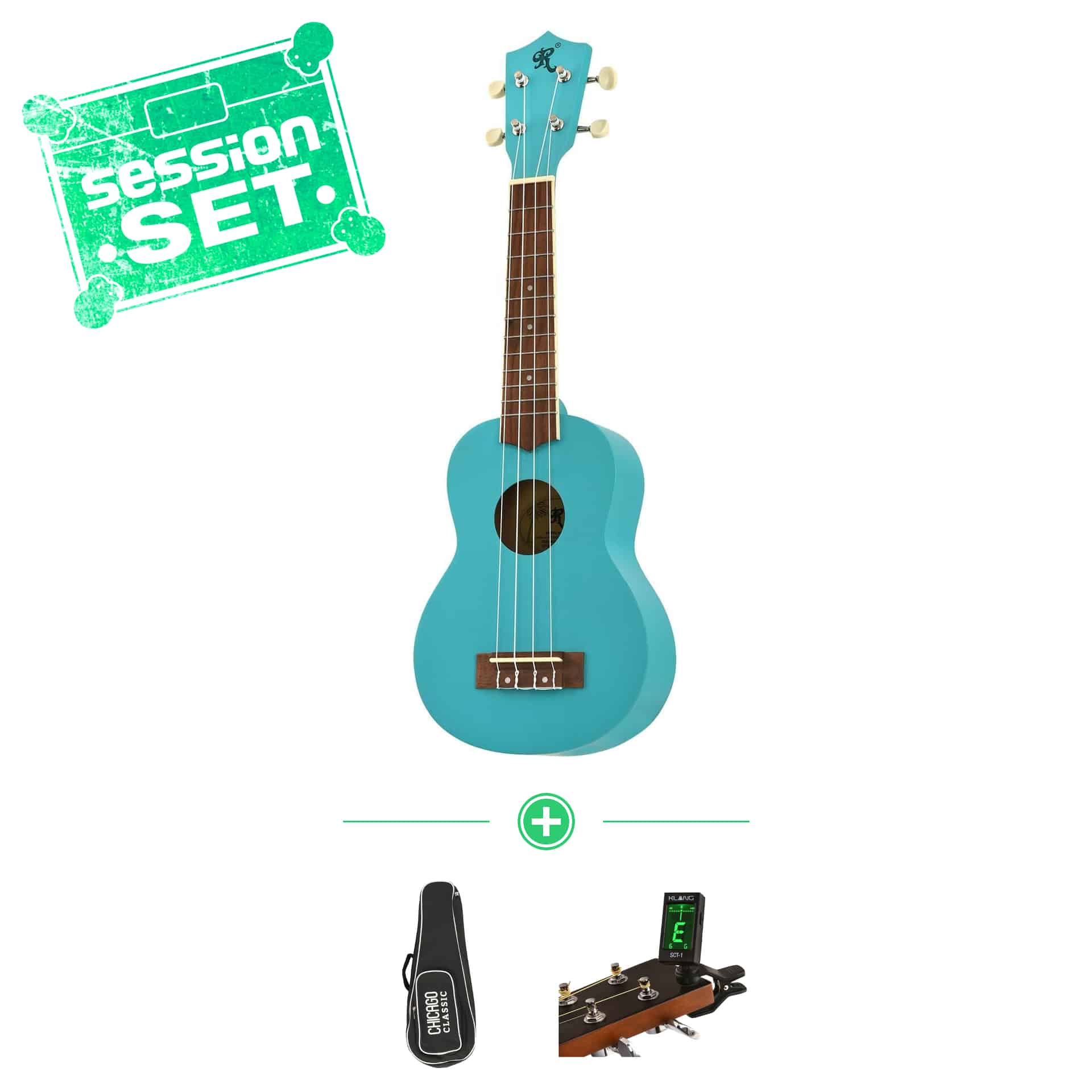 Redwood Candy Soprano Ukulele Cotton Candy Set mit Ukulelentasche & Clip-Tuner