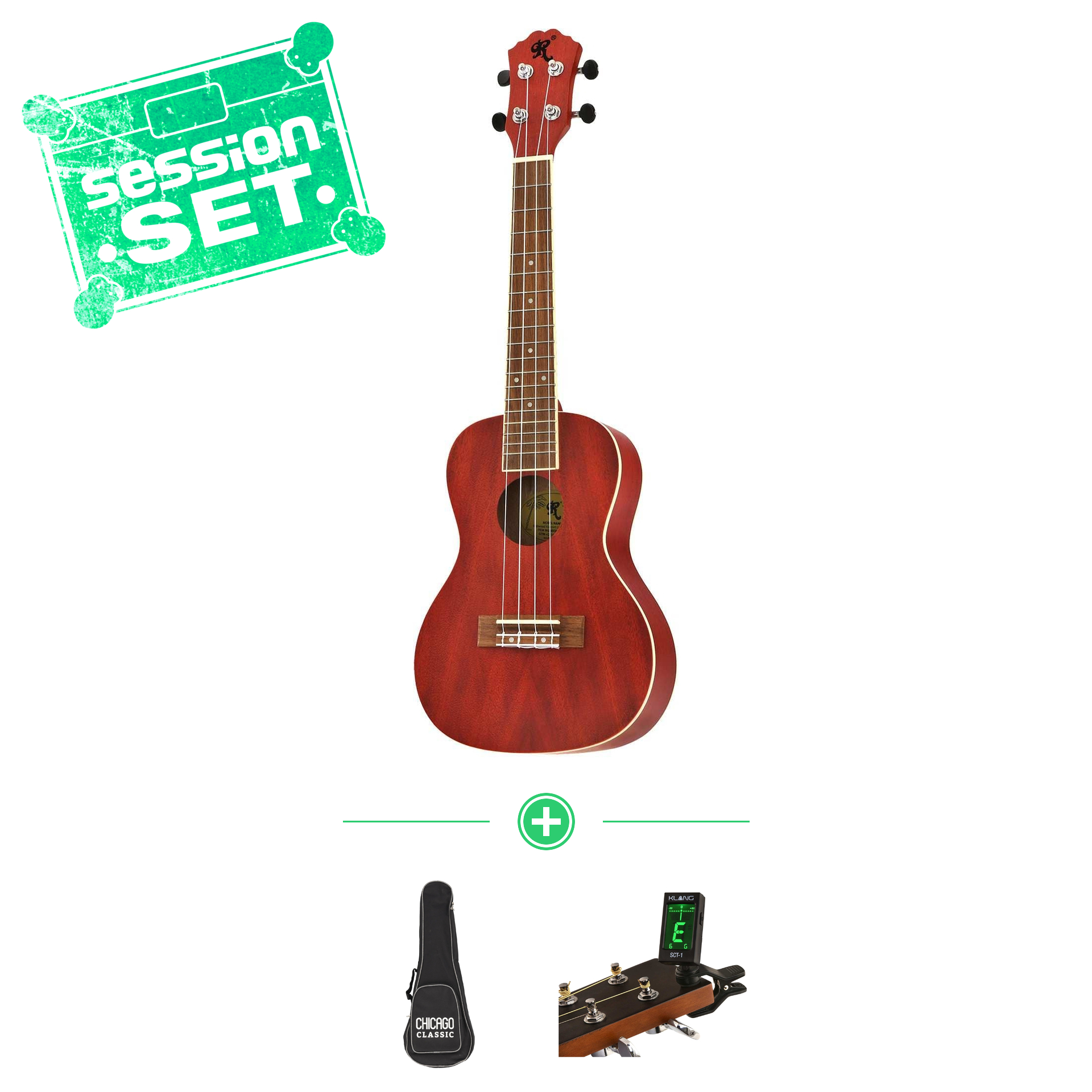 Redwood Candy Concert Ukulele Cherry Pop Set inkl. Bag & Stimmgerät
